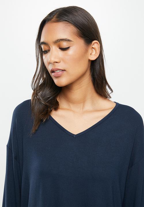 Superbalist - V-neck sleep top & pants set - navy