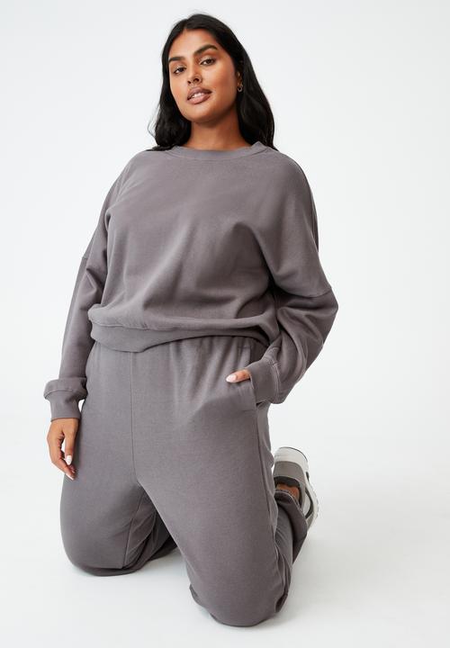 Cotton On - Curve classic high waist track pant - ash grey