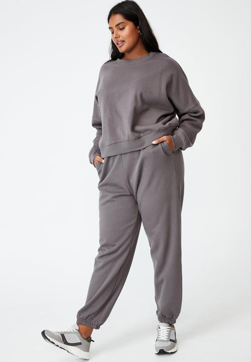 Cotton On - Curve classic high waist track pant - ash grey