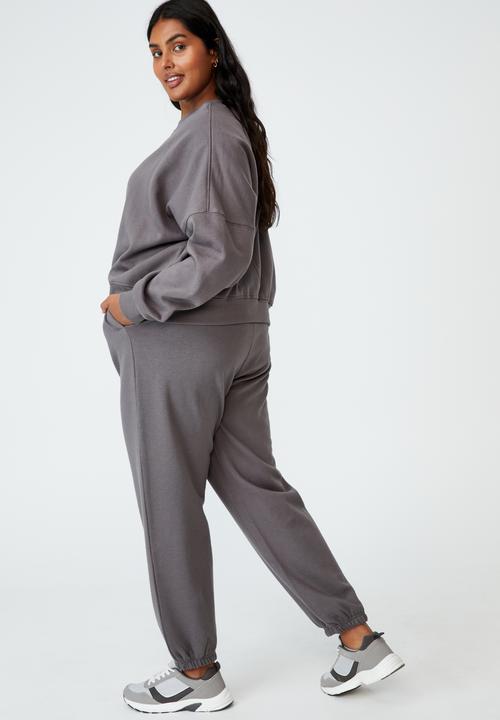 Cotton On - Curve classic high waist track pant - ash grey