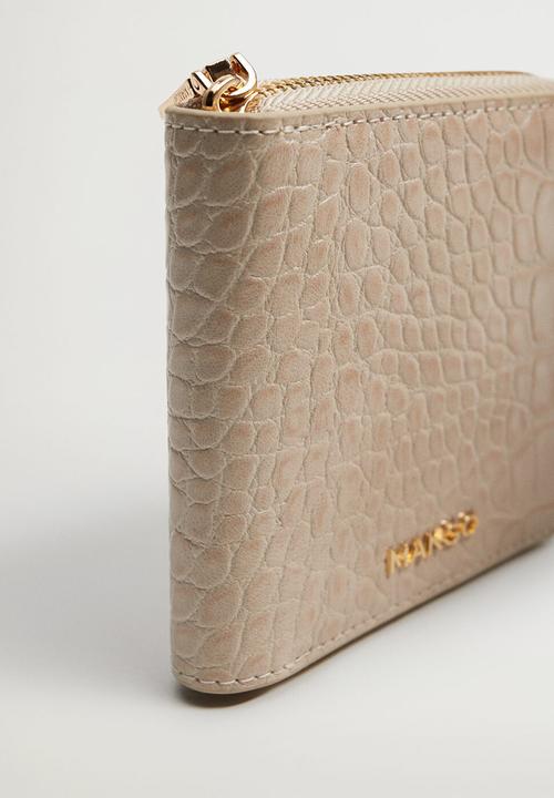 MANGO - Cosimo zip around purse- beige