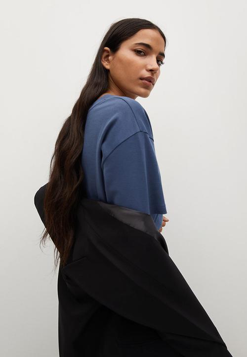 MANGO - T-shirt sito - mid blue