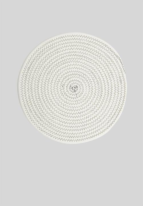Sixth Floor - Rope stitch placemat set of 4 - white & black