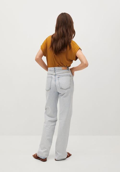 MANGO - T-shirt vispi - brown