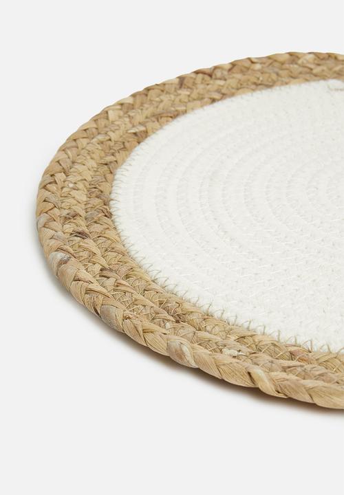 Sixth Floor - Rope combo placemat set of 4 - white & natural