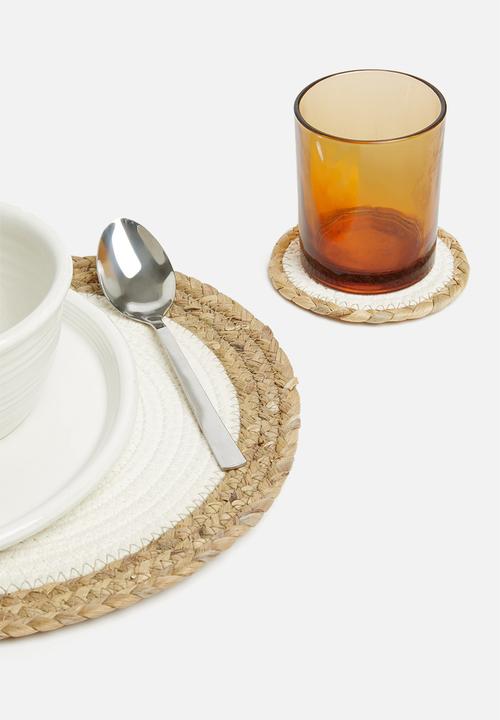 Sixth Floor - Rope combo placemat set of 4 - white & natural