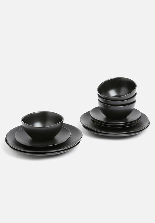 Sixth Floor - Kento dinner plate set of 4 - charcoal