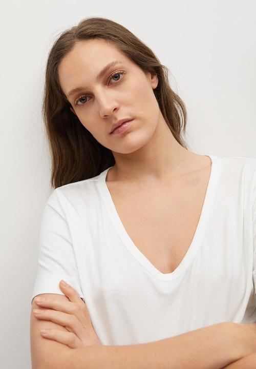 MANGO - T-shirt visca - white