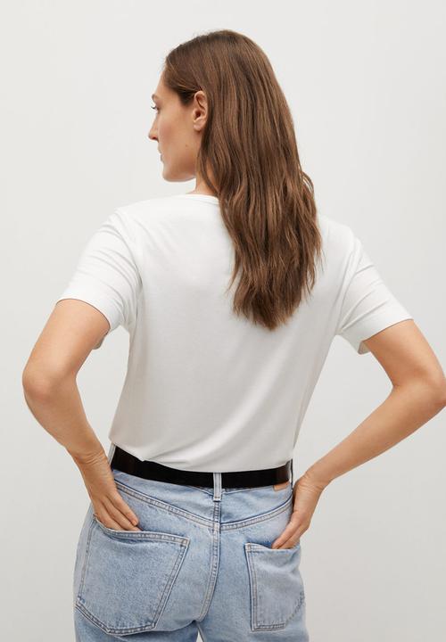 MANGO - T-shirt visca - white