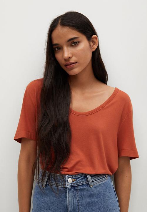 MANGO - T-shirt visca - orange