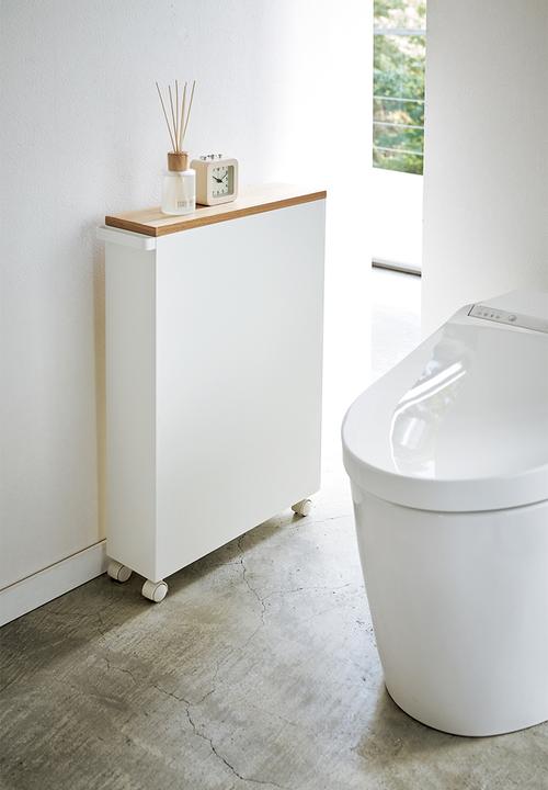 Yamazaki - Tower semi-closed storage cart - white