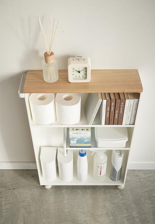 Yamazaki - Tower semi-closed storage cart - white