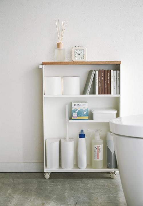 Yamazaki - Tower semi-closed storage cart - white