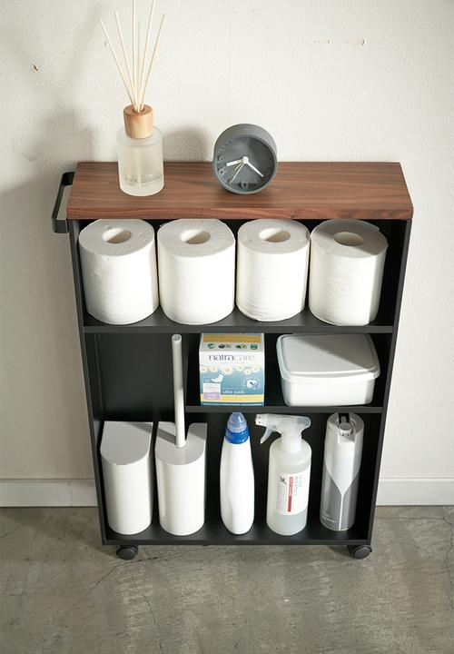 Yamazaki - Tower semi-closed storage cart - black
