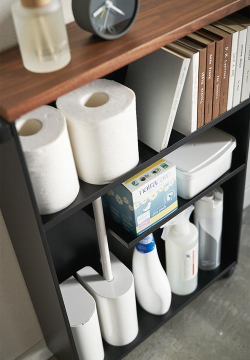 Yamazaki - Tower semi-closed storage cart - black