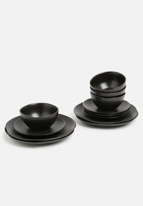 Sixth Floor - Kento side plate set of 4 - charcoal