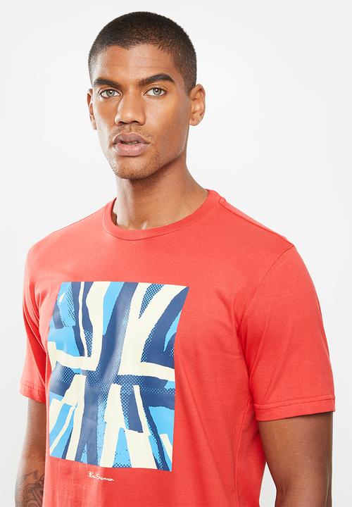 Ben Sherman - Half flag tee - red