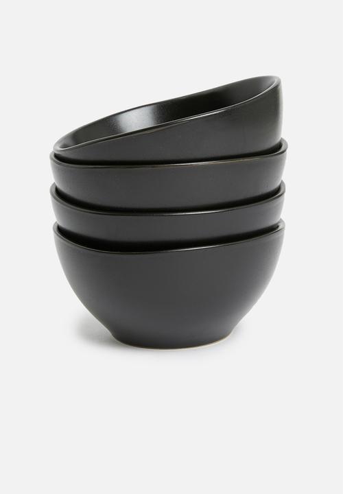 Kento bowl set of 4 - charcoal