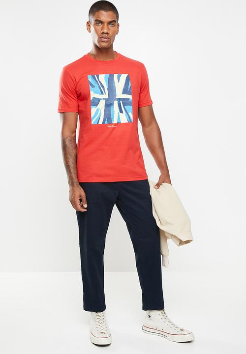 Ben Sherman - Half flag tee - red