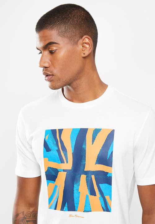 Ben Sherman - Half flag tee - white 