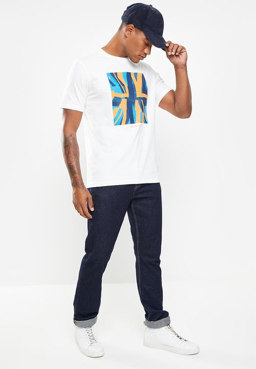 Ben Sherman - Half flag tee - white 