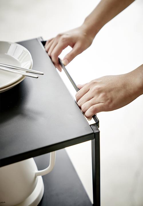 Yamazaki - Tower 3-tiered wagon with handle - black