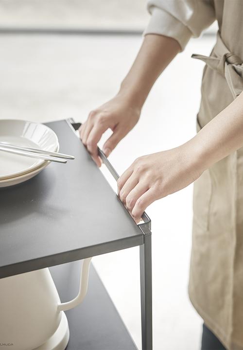 Yamazaki - Tower 3-tiered wagon with handle - black