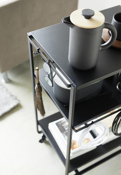 Yamazaki - Tower 3-tiered wagon with handle - black