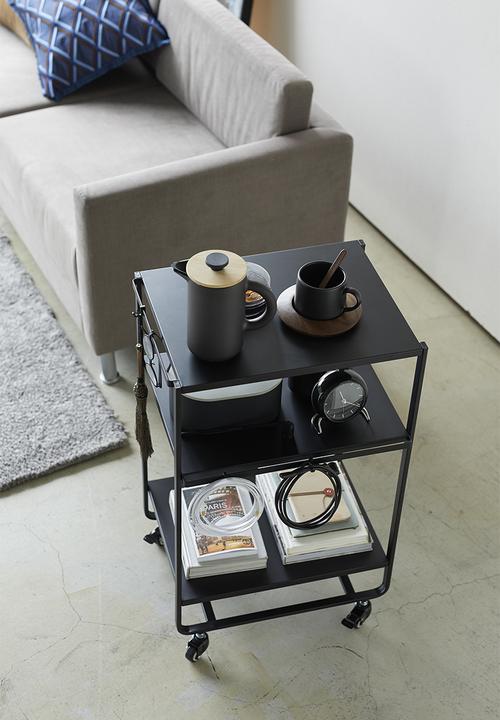 Yamazaki - Tower 3-tiered wagon with handle - black