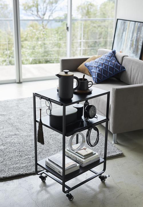 Yamazaki - Tower 3-tiered wagon with handle - black