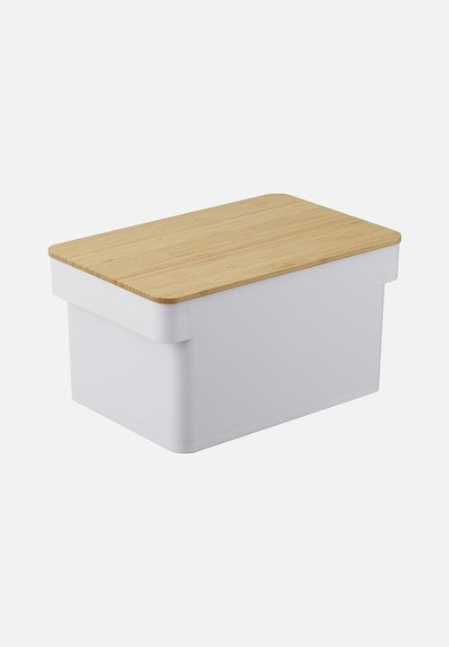 Yamazaki - Tower bread case with knife holder - white