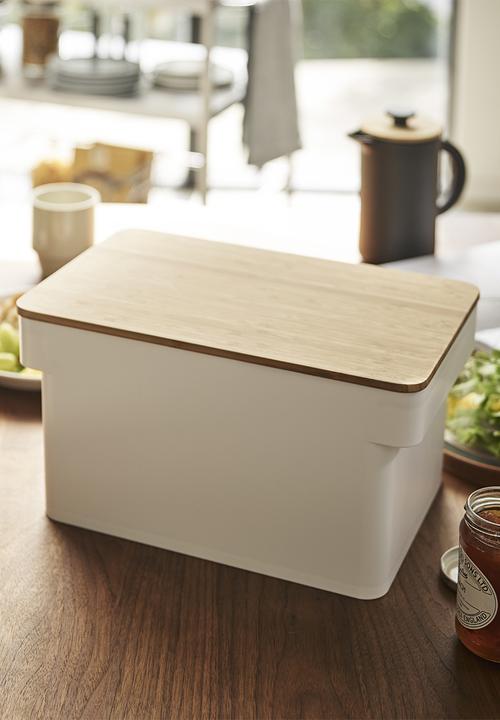 Yamazaki - Tower bread case with knife holder - white
