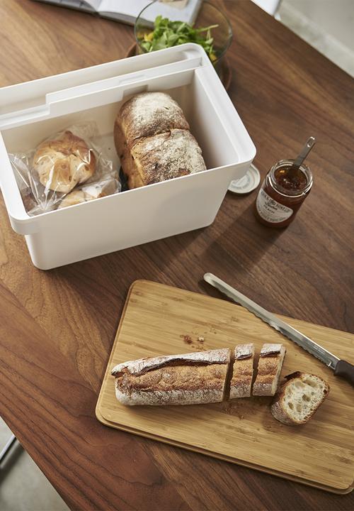 Yamazaki - Tower bread case with knife holder - white
