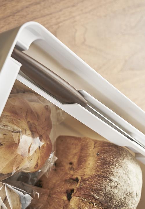 Yamazaki - Tower bread case with knife holder - white
