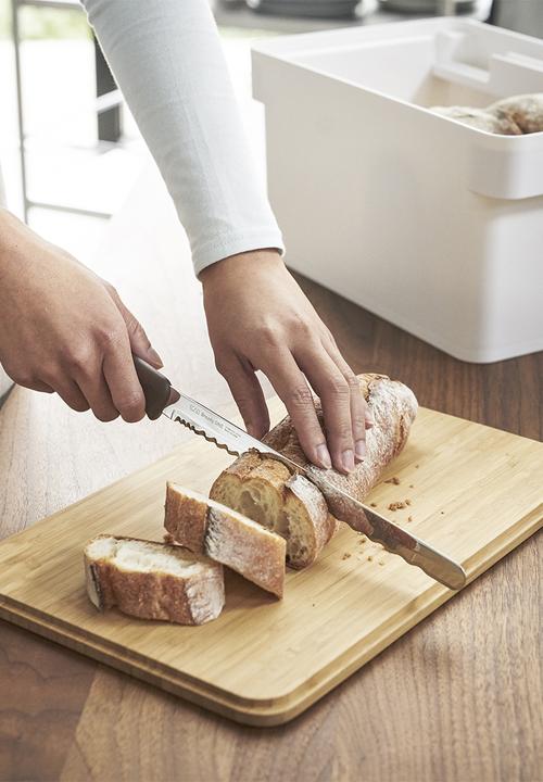 Yamazaki - Tower bread case with knife holder - white