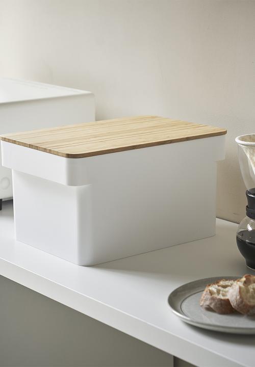 Yamazaki - Tower bread case with knife holder - white