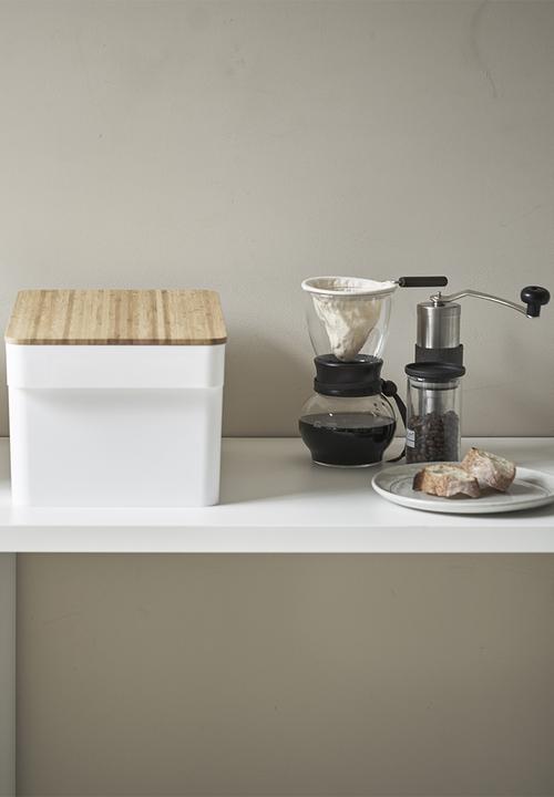Yamazaki - Tower bread case with knife holder - white