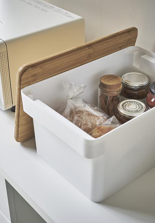 Yamazaki - Tower bread case with knife holder - white