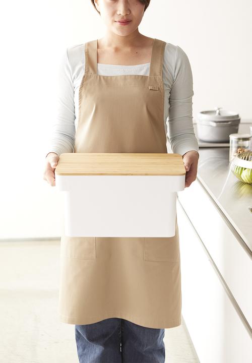 Yamazaki - Tower bread case with knife holder - white