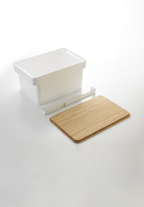 Yamazaki - Tower bread case with knife holder - white