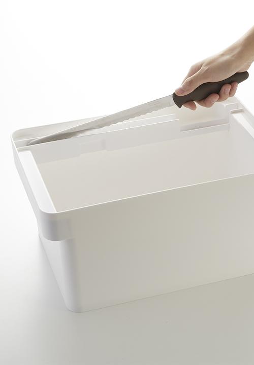 Yamazaki - Tower bread case with knife holder - white