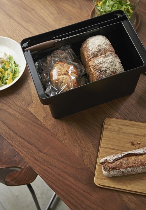 Yamazaki - Tower bread case with knife holder - black
