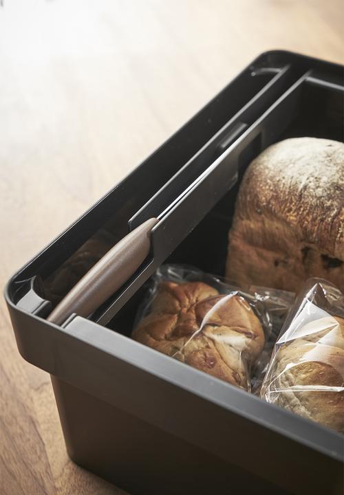 Yamazaki - Tower bread case with knife holder - black