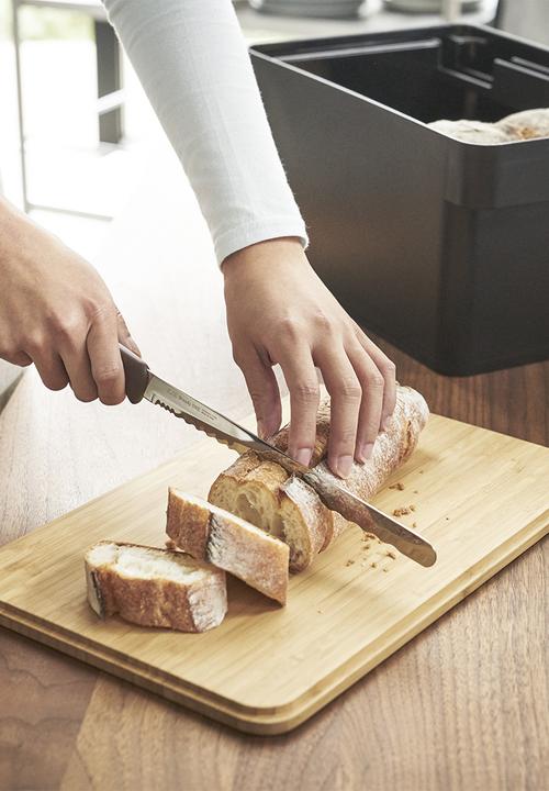 Yamazaki - Tower bread case with knife holder - black