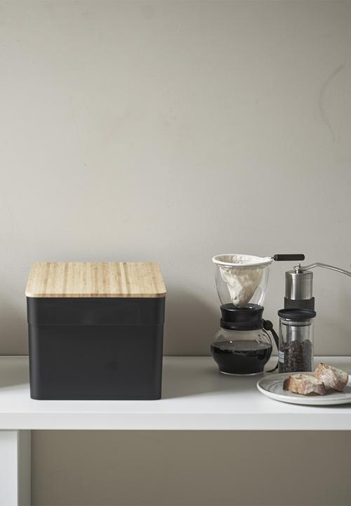 Yamazaki - Tower bread case with knife holder - black