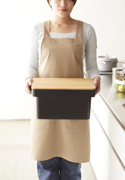 Yamazaki - Tower bread case with knife holder - black