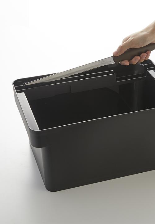 Yamazaki - Tower bread case with knife holder - black