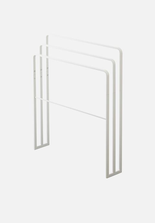 Yamazaki - Tower bath towel hanger with 3 bars - white