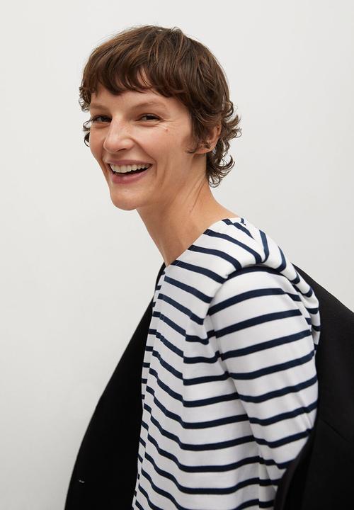 MANGO - T-shirt marini - white & navy