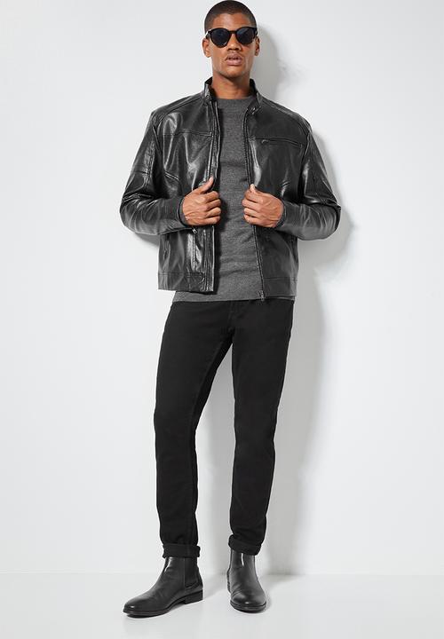 Superbalist - Jax pu biker jacket - black